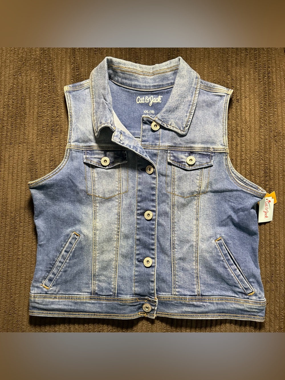 NWT Cat & Jack Denim Button Down Vest